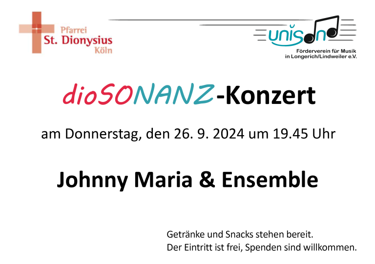 dioSONANZ Konzert – Johnny Maria & Ensemble