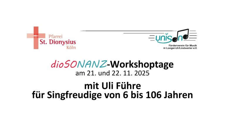 dioSONANZ Workshoptage – mit Uli Führe für Singfreudige von 6 bis 106 Jahren