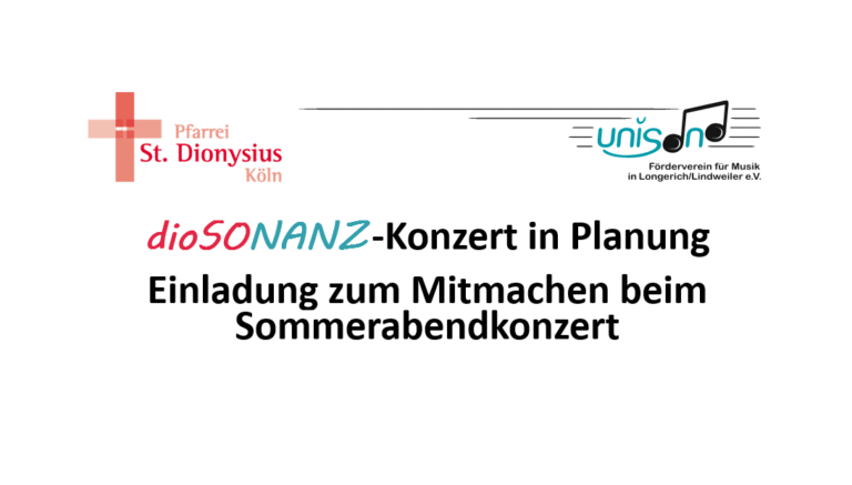 Bis 15.05.2026 Anmeldung zum Mitmachen beim Sommerabendkonzert
