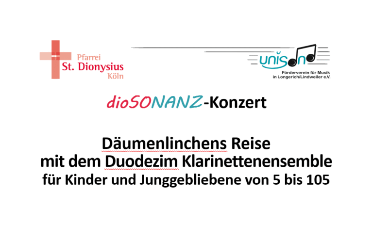 04.10.2026 | 15:00 Uhr | Kinderkonzert | Pfarrheim Christ König, Altonaer St.r. 59a, 50737 Köln